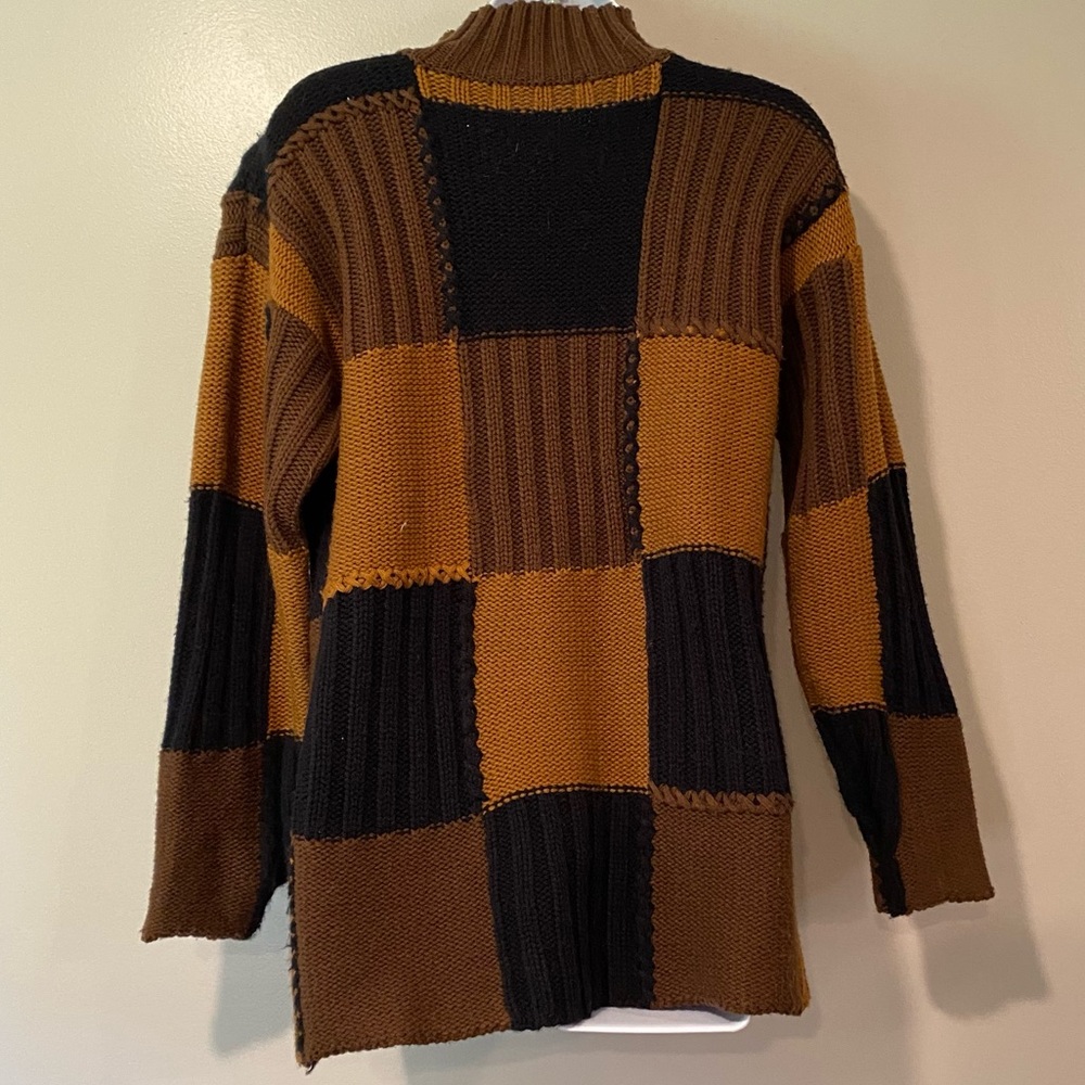 Patchwork Knitted Turtle Neck - image 4